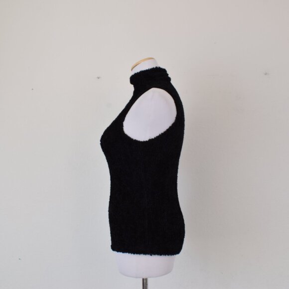 Vintage Y2K High Collared fuzzy Knit Top by Papaya USA - Picture 2 of 11